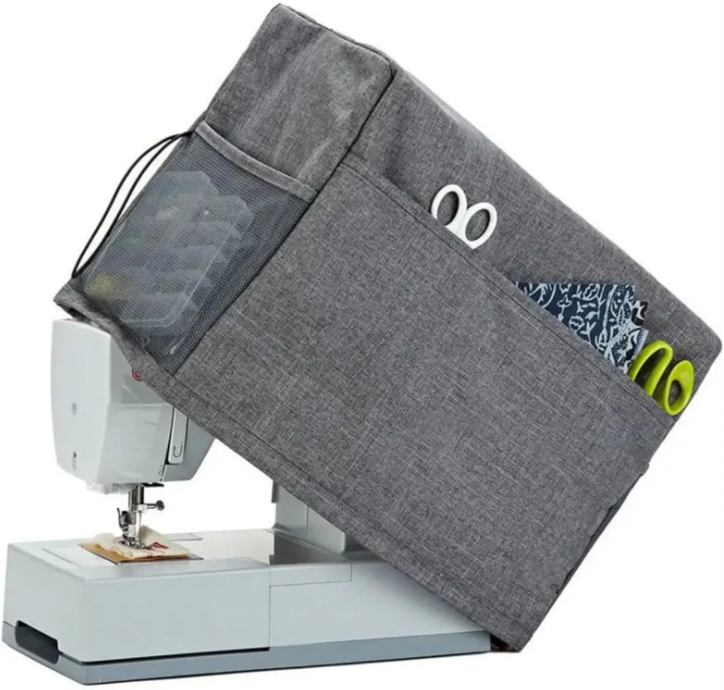 روکش گرد و غبار چرخ خیاطی، بادوام با دسته، کیف ابزار با 3 جیب، مناسب برای اکثر چرخ خیاطی های استاندارد