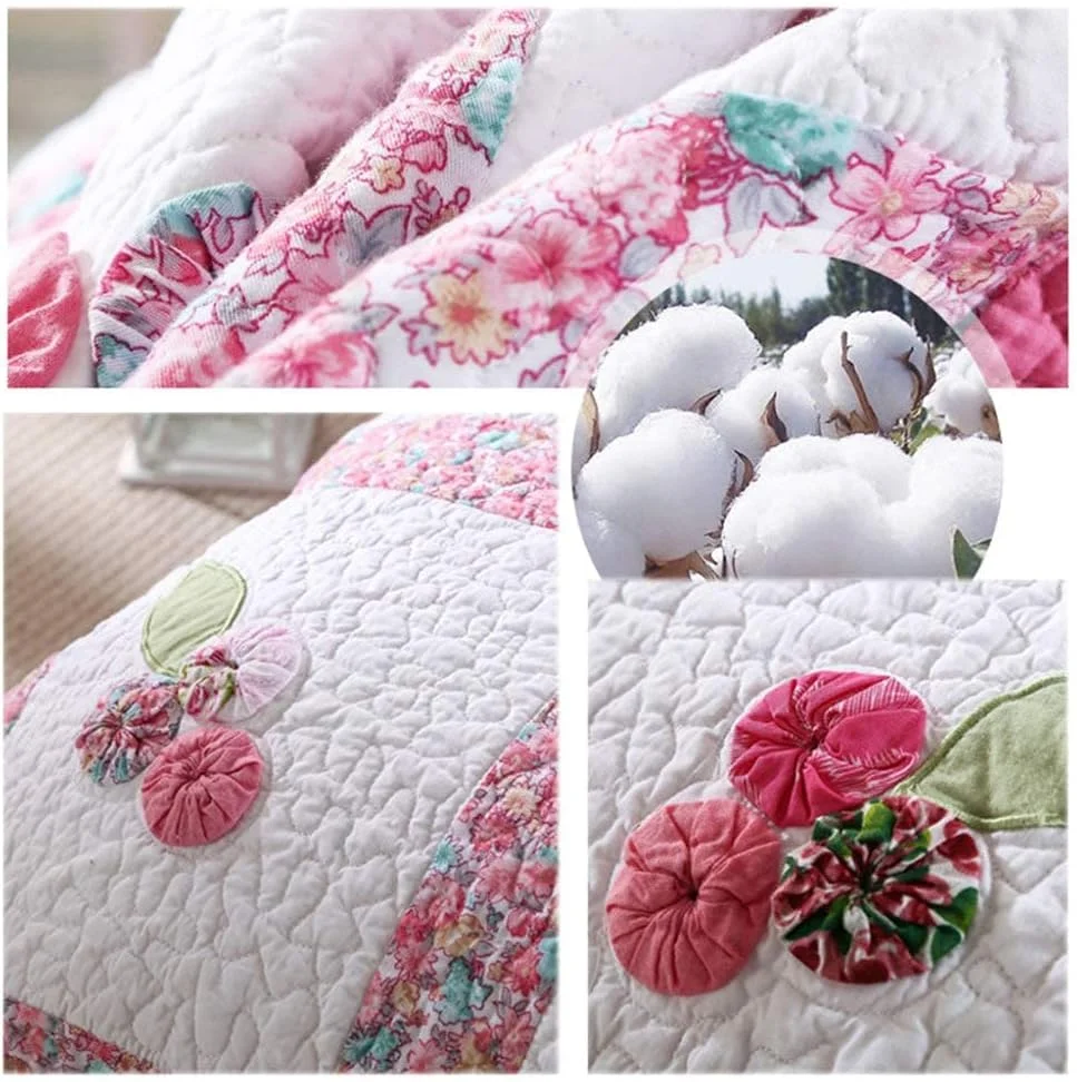 روتختی طرح دار دو نفره سایز کینگ، طرح تکه دوزی چاپی، ست روتختی 2 تکه، 160CM200CM