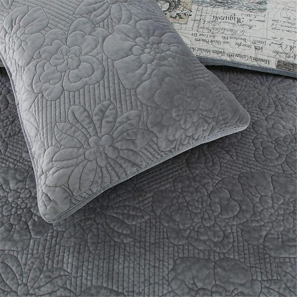 روتختی لحافی طرح گل برجسته با کیفیت هتل مناسب تخت دو نفره/کینگ سایز 230 در 250 سانتی متر، بژ، خاکستری