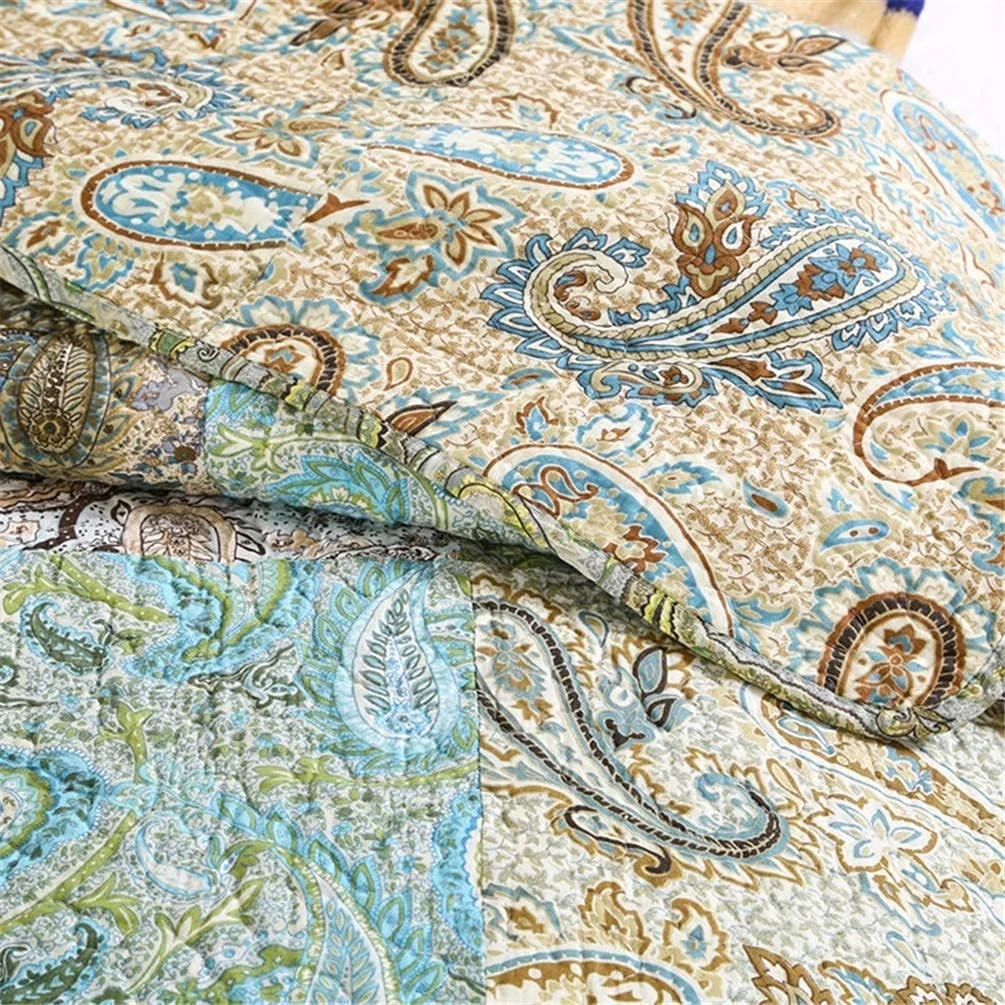 ست روتختی سه تکه طرح دار، لحاف دو نفره، لحاف یک نفره، روتختی پلی استر طرح دار، سبک مدرن تکه دوزی، 230x250 سانتی متر