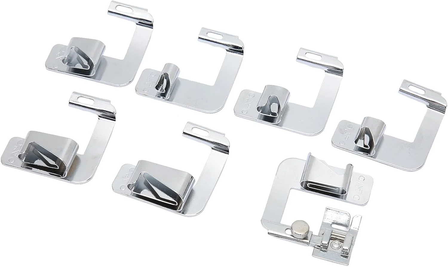 ست پایه لب تو (Hem Foot)، کاربری آسان، فولاد زیبا، 7 سایز، پایه چند منظوره غلطکی برای چرخ خیاطی خانگی