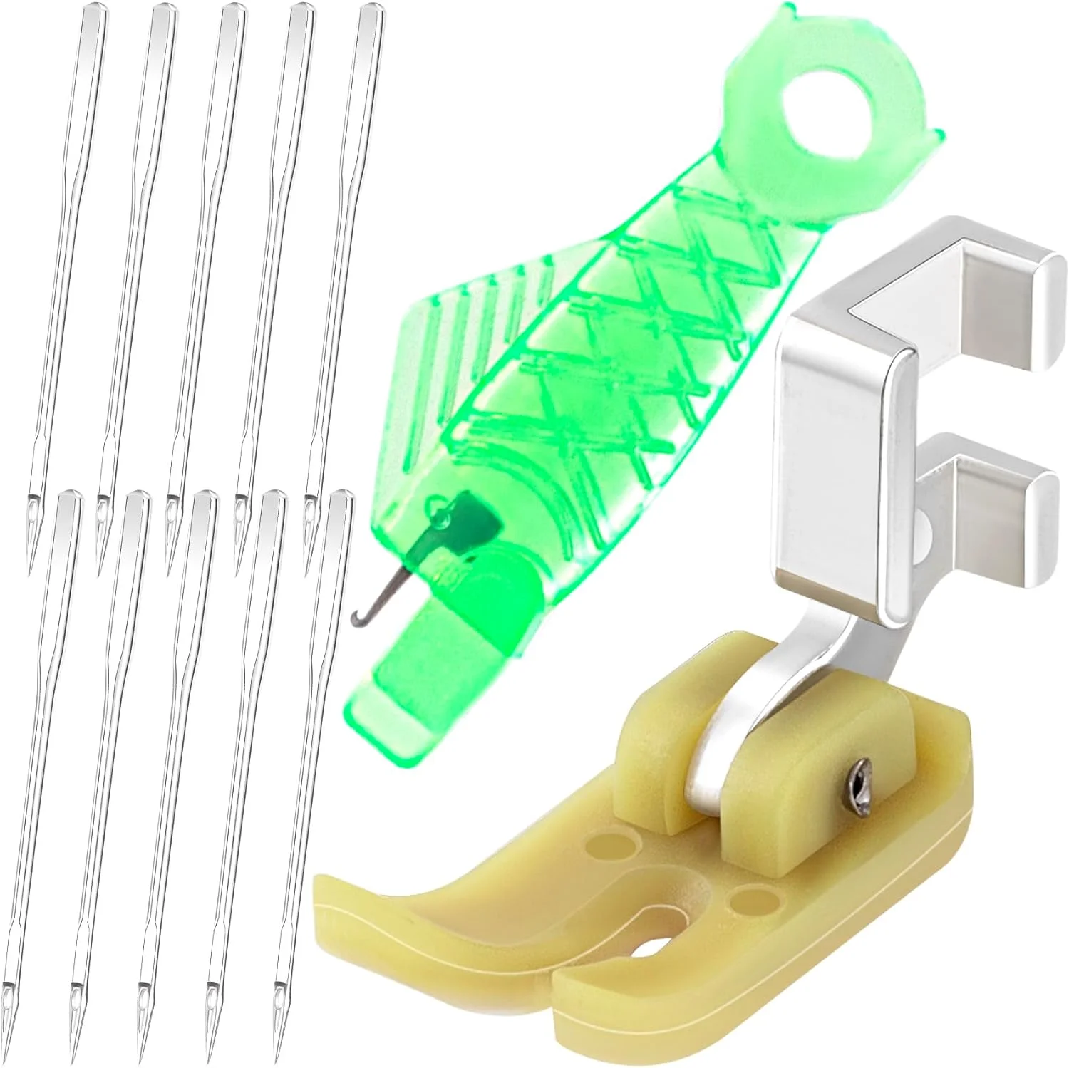 شماره 45321 پایه های دوخت 10 میلی متری (0.4 اینچی)، پایه دوخت مستقیم و سوزن و سوزن نخ کن، لوازم جانبی خیاطی برای چرخ خیاطی های Brother، Kenmore، Janome، Singer