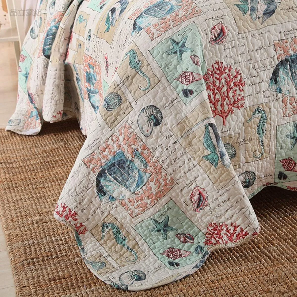 روتختی دو نفره سه تکه پنبهای طرحدار، سبک دریایی، روتختی قابل شستشو و راحت برای تابستان، B، 230 در 250 سانتیمتر، B-230 * 250cm روتختی دو نفره سه تکه پنبهای طرحدار، سبک دریایی، روتختی قابل شستشو و راحت برای تابستان، B، 230 در 250 سانتیمتر، B-230 * 250cm