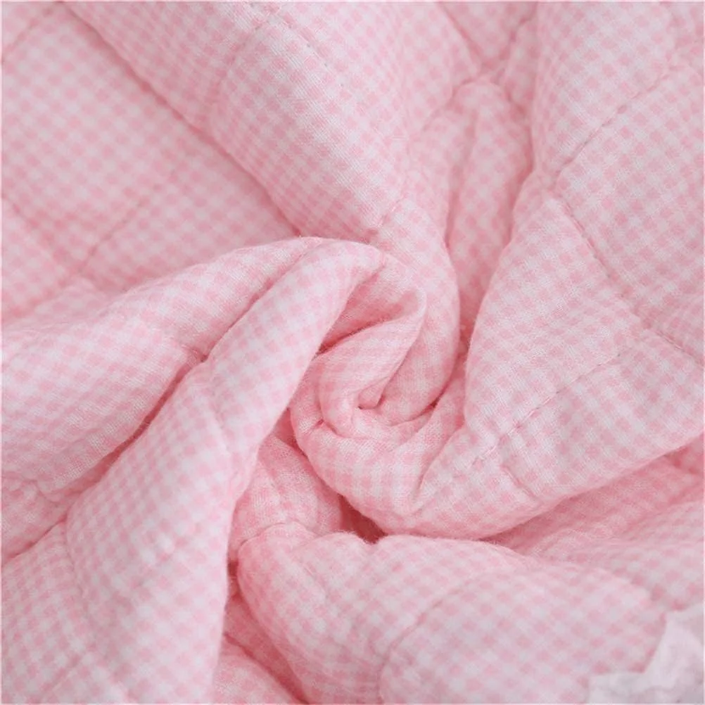 ست روتختی سه تکه طرح تکه دوزی شده، شامل 1 روتختی صورتی و 2 روبالشتی، مناسب تخت کینگ