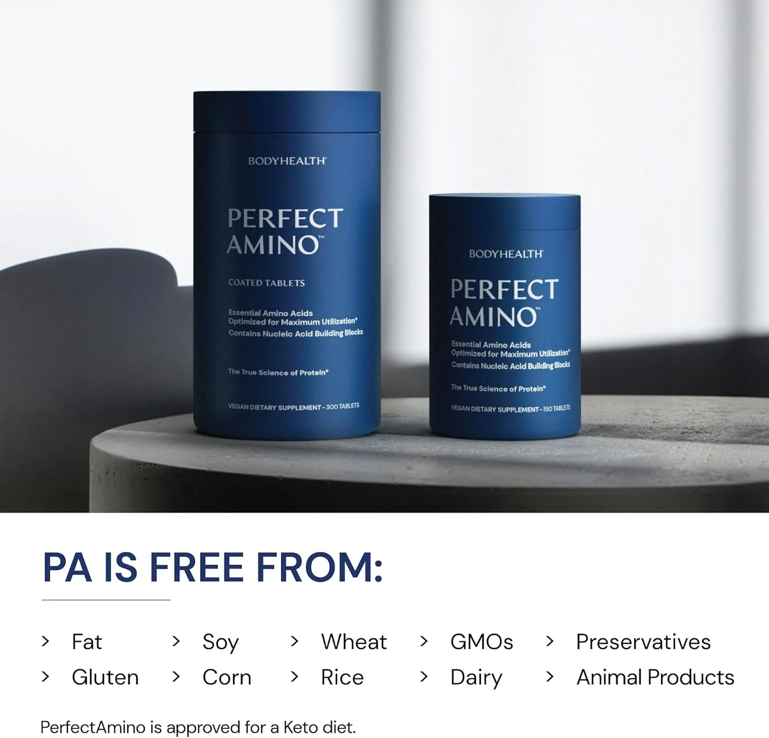 قرصهای پرفکت آمینو BodyHealth (تک بستهای)، شامل 8 آمینو اسید ضروری به همراه BCAA، لیزین، فنیل آلانین، ترئونین، متیونین و تریپتوفان، مکمل برای تولید توده عضلانی، ریکاوری و قدرت قرصهای پرفکت آمینو BodyHealth (تک بستهای)، شامل 8 آمینو اسید ضروری به همراه BCAA، لیزین، فنیل آلانین، ترئونین، متیونین و تریپتوفان، مکمل برای تولید توده عضلانی، ریکاوری و قدرت