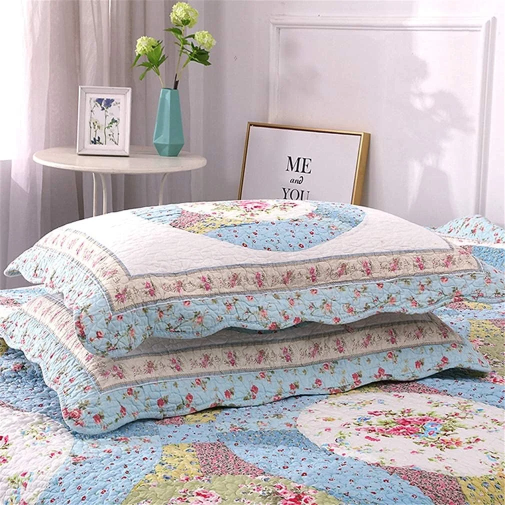 روتختی تکه دوزی شده طرح گلدار وینتیج، ست سه تکه رو تختی ژاکارد به همراه 2 روبالشتی، 230 در 250 سانتی متر