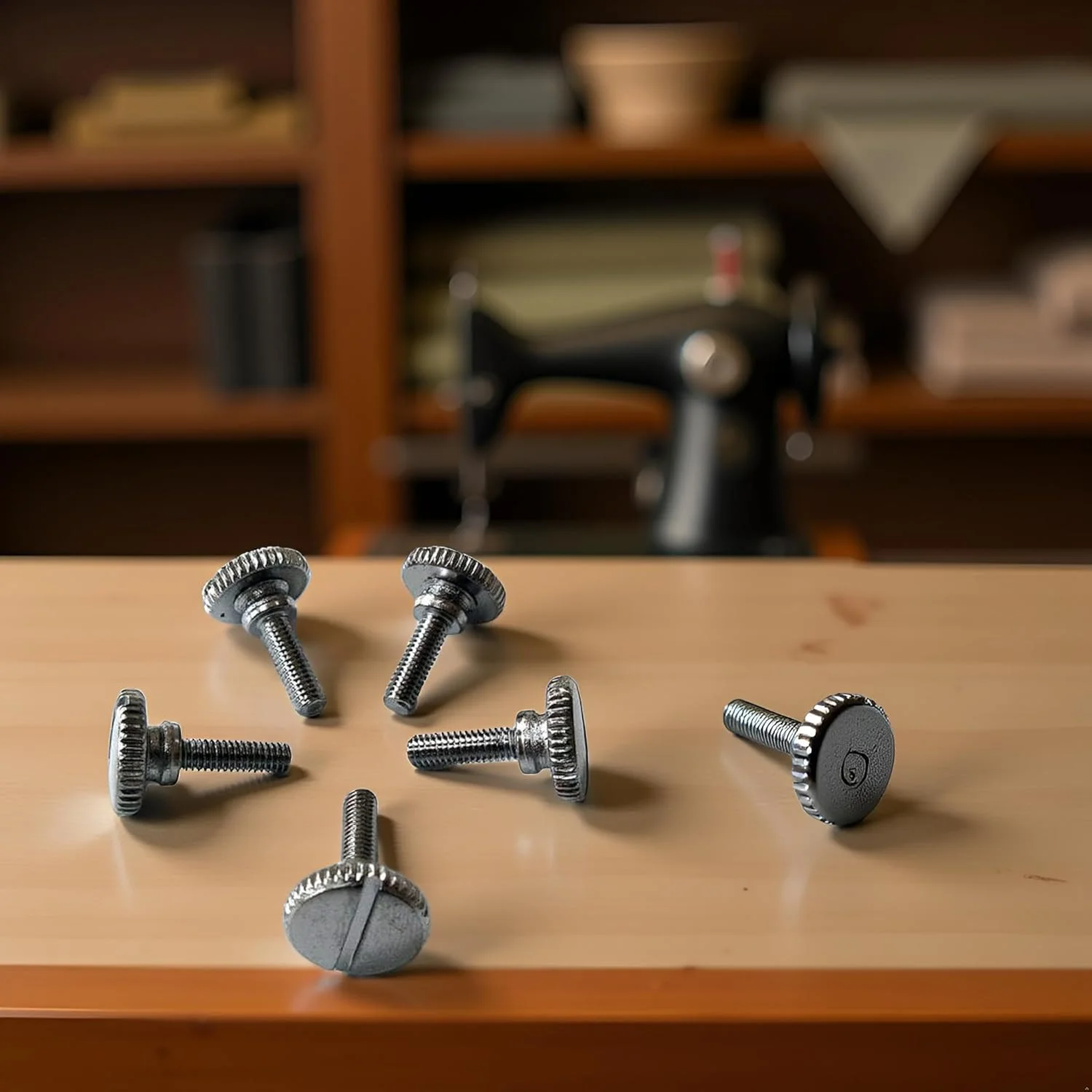 پیچ انگشتی نقره ای 5 عددی BWESOO برای اتصال پایه های چرخ خیاطی قدیمی سینگر، قطعات و لوازم جانبی چرخ خیاطی