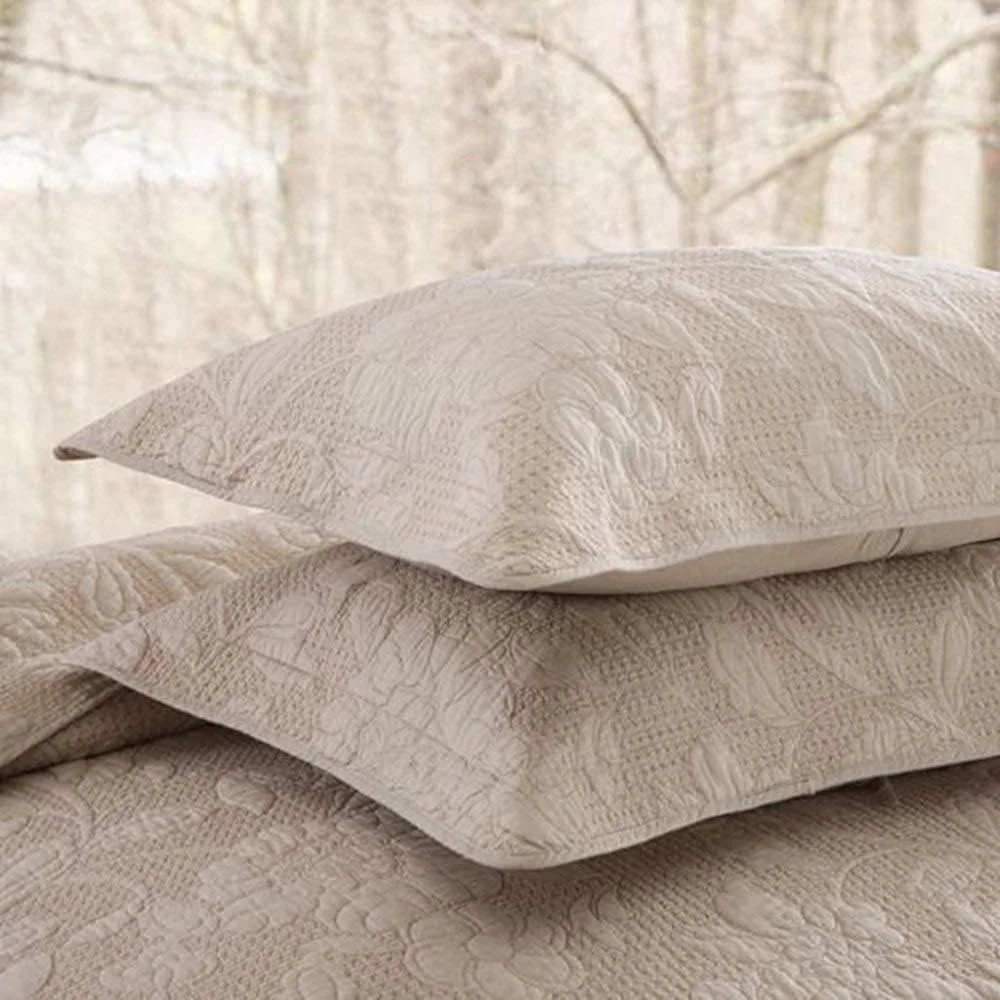 ست 3 تکه روتختی پنبه ای رنگ ثابت با گلدوزی، رو تختی 230cm250cm، لحاف و روبالشتی سایز کینگ، سفید-230cm250cm (بژ کینگ 230cm*250cm) ست 3 تکه روتختی پنبه ای رنگ ثابت با گلدوزی، رو تختی 230cm250cm، لحاف و روبالشتی سایز کینگ، سفید-230cm250cm (بژ کینگ 230cm*250cm)