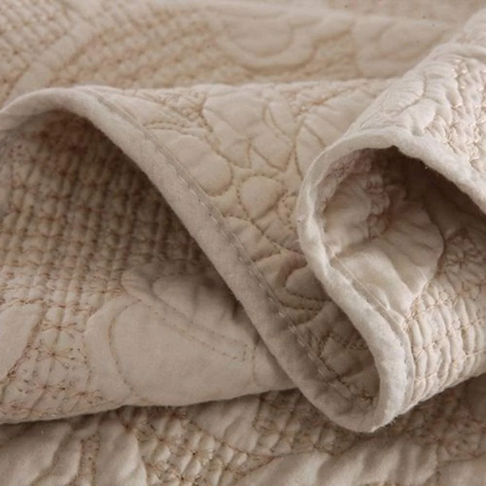 ست 3 تکه روتختی پنبه ای رنگ ثابت با گلدوزی، رو تختی 230cm250cm، لحاف و روبالشتی سایز کینگ، سفید-230cm250cm (بژ کینگ 230cm*250cm) ست 3 تکه روتختی پنبه ای رنگ ثابت با گلدوزی، رو تختی 230cm250cm، لحاف و روبالشتی سایز کینگ، سفید-230cm250cm (بژ کینگ 230cm*250cm)