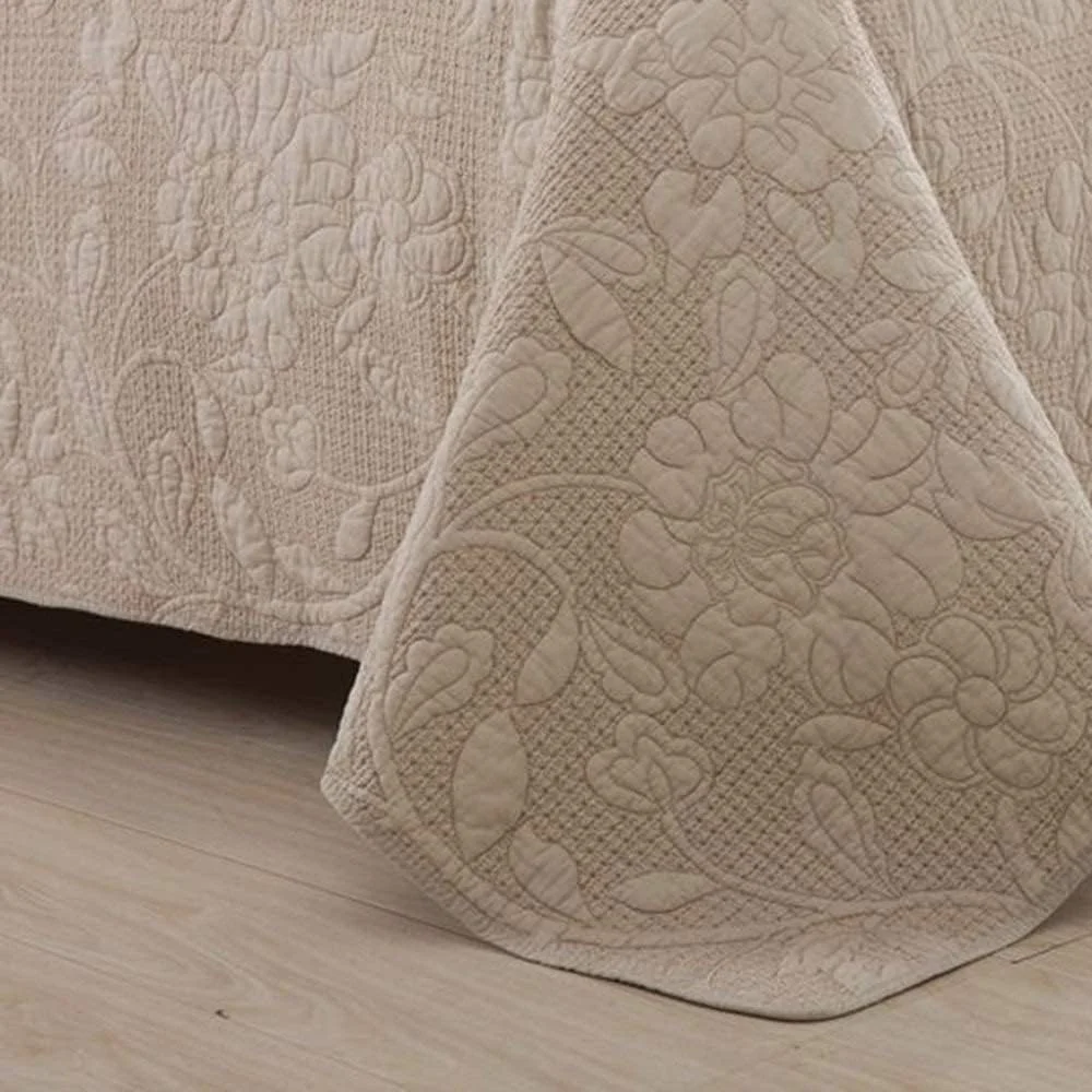 ست 3 تکه روتختی پنبه ای رنگ ثابت با گلدوزی، رو تختی 230cm250cm، لحاف و روبالشتی سایز کینگ، سفید-230cm250cm (بژ کینگ 230cm*250cm) ست 3 تکه روتختی پنبه ای رنگ ثابت با گلدوزی، رو تختی 230cm250cm، لحاف و روبالشتی سایز کینگ، سفید-230cm250cm (بژ کینگ 230cm*250cm)