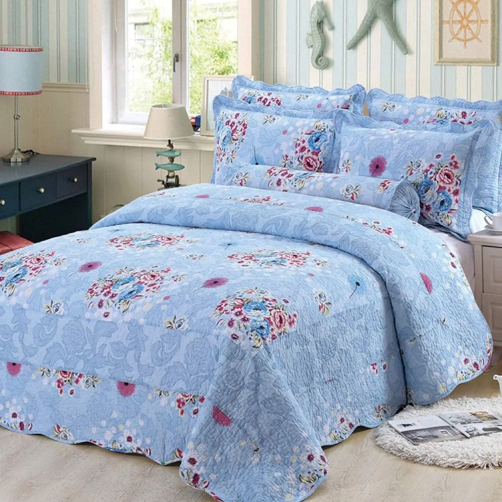 روتختی/روکش تخت دونفره سایز کینگ طرح دار لحافی سبک وزن تزئینی، E-230X250cm، A-king 230X250cm