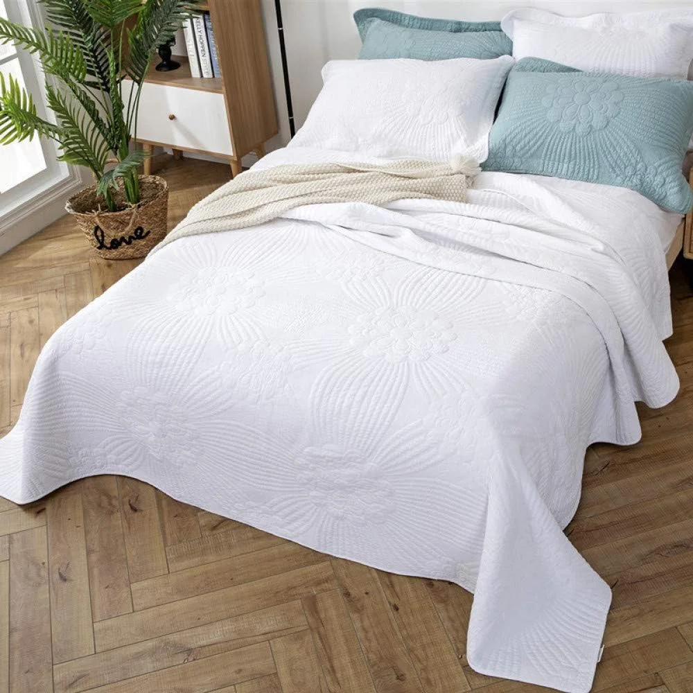 ست روتختی پنبه‌ای طرح‌دار سایز کینگ، لحاف سبک و گرم، رو تختی برجسته، ست روتختی 3 تکه شامل روتختی و 2 روبالشی، G-230X250CM