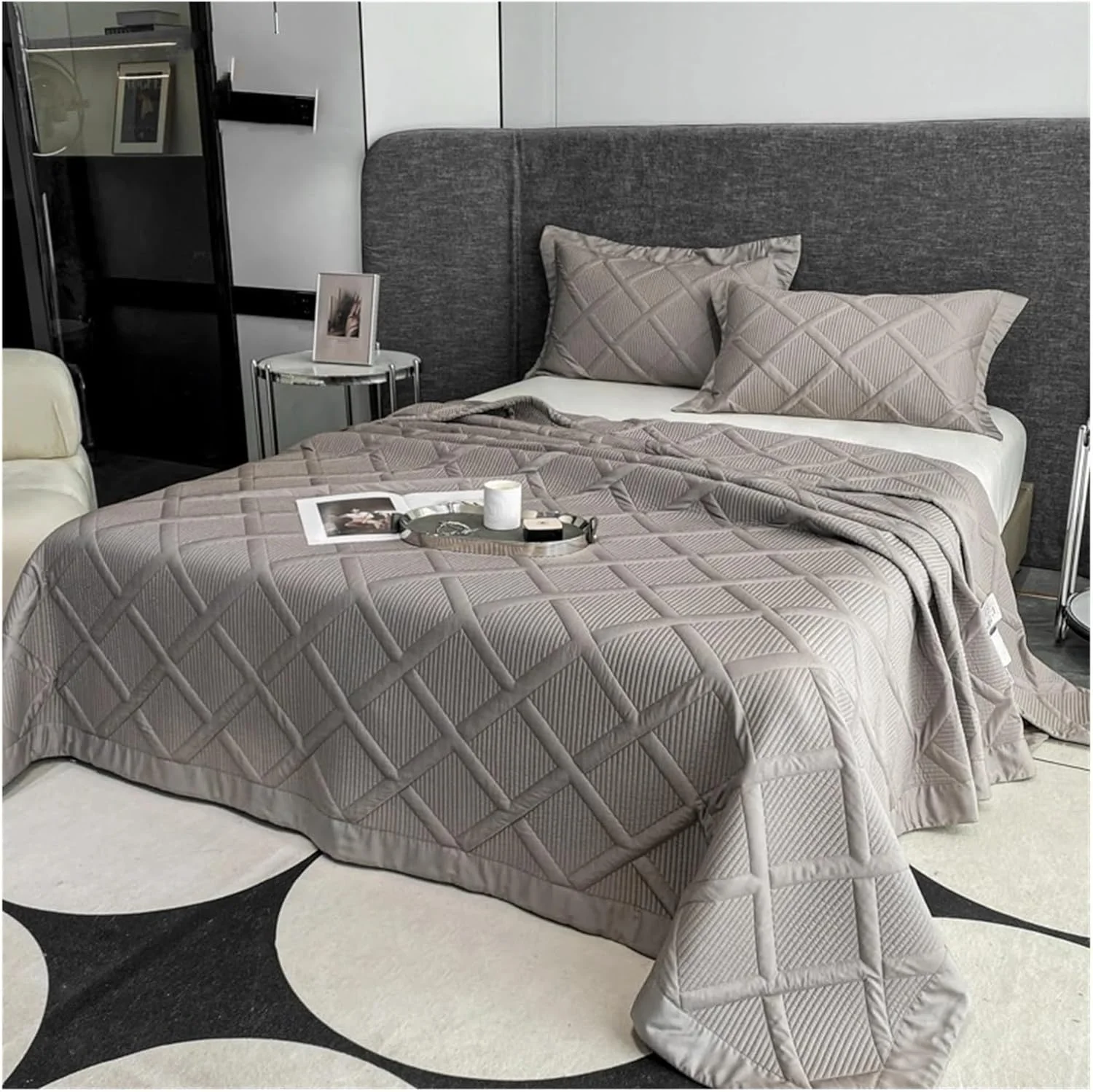 روتختی لوکس با الیاف طبیعی و سالم، مناسب برای ملحفه، رو تختی و محافظ تشک، مدل (B سه تکه 200x230 سانتی متر)