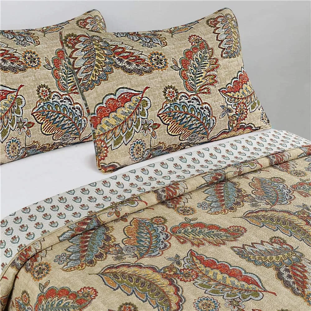 ست روتختی پنبه‌ای طرح‌دار سایز کینگ، سبک و گرم، شامل روتختی طرح برجسته و دو روبالشتی، ابعاد 230X250 سانتی‌متر