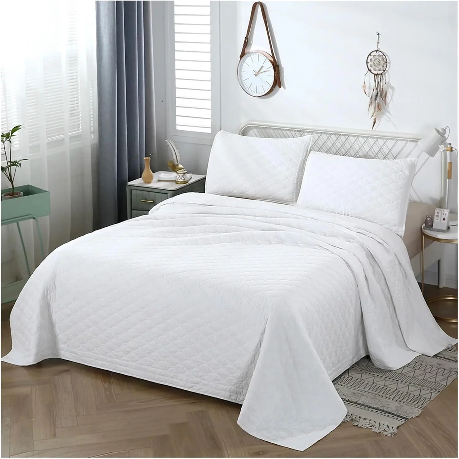 رو تختی سه تکه پنبه ای تمکین، روکش تخت خواب نرم، ست لحاف زوج، روکش تشک، پتوی تخت دو نفره و روتختی، رختخواب لوکس در یک کیف (Bianco 3pcs 270x234cm) رو تختی سه تکه پنبه ای تمکین، روکش تخت خواب نرم، ست لحاف زوج، روکش تشک، پتوی تخت دو نفره و روتختی، رختخواب لوکس در یک کیف (Bianco 3pcs 270x234cm)