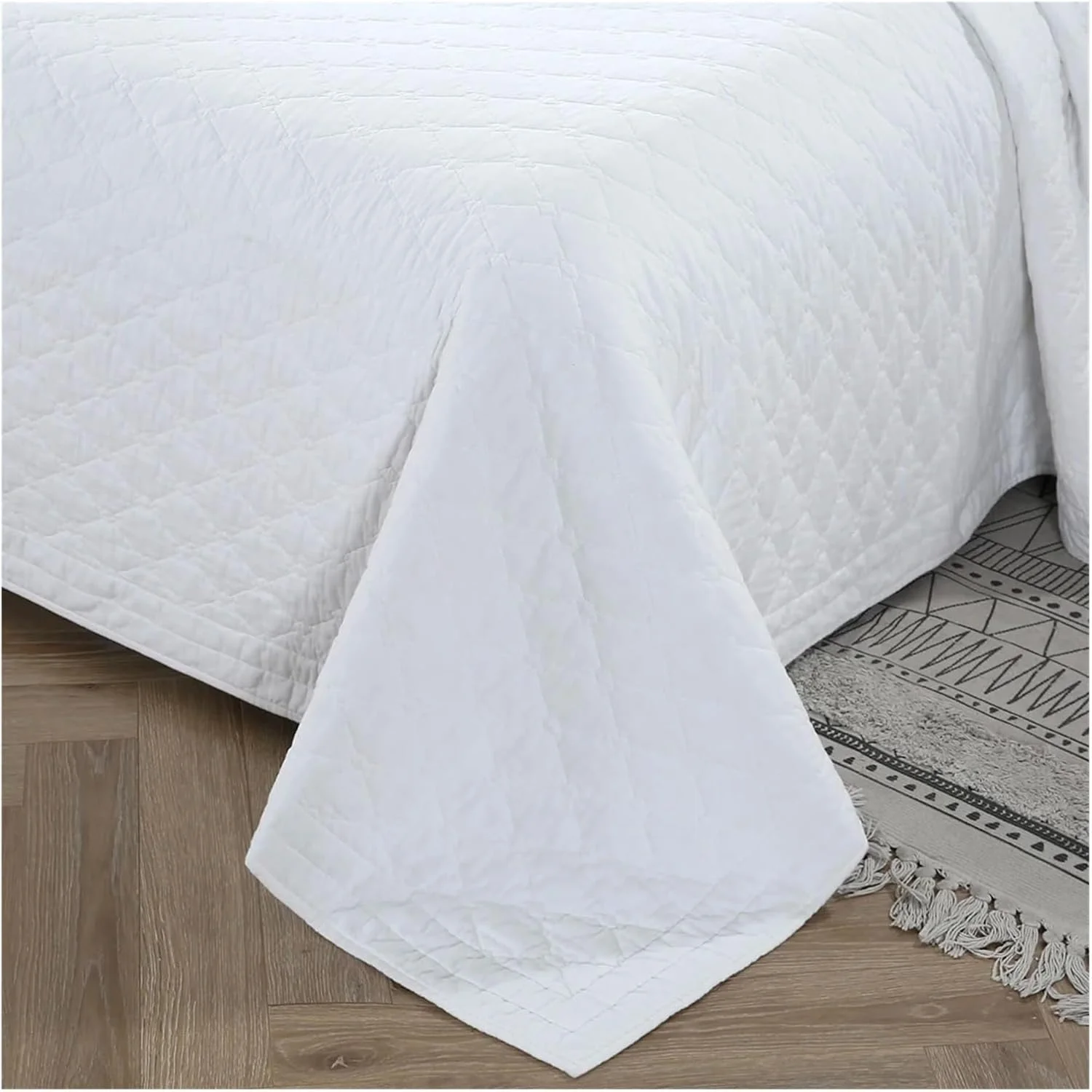 رو تختی سه تکه پنبه ای تمکین، روکش تخت خواب نرم، ست لحاف زوج، روکش تشک، پتوی تخت دو نفره و روتختی، رختخواب لوکس در یک کیف (Bianco 3pcs 270x234cm)