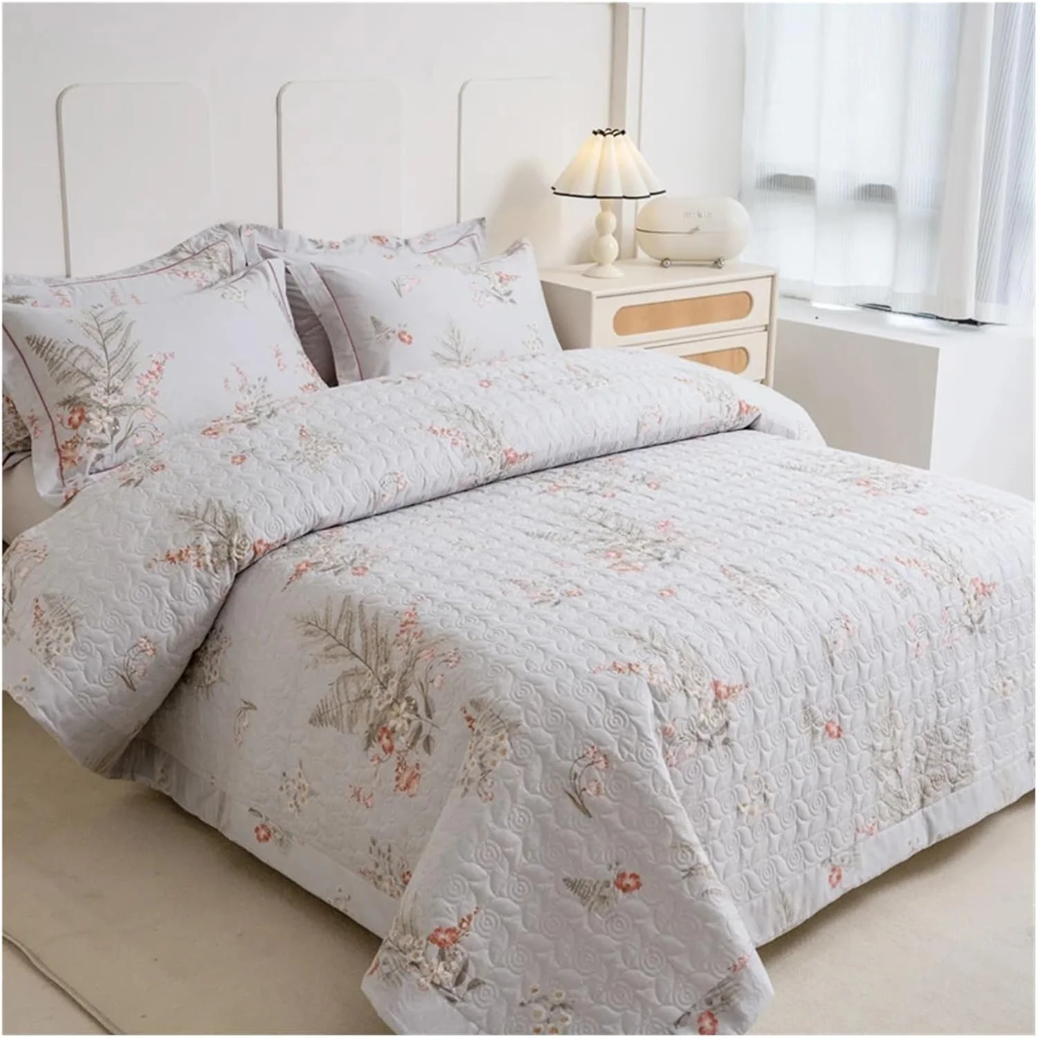 روتختی پنبه‌ای تمکین، روکش تخت فرانسوی، محافظ تشک، ست ملحفه، روتختی برای تخت دو نفره، ملحفه تخت خواب، ست لوکس (C سه تکه 245x250 سانتی‌متر)