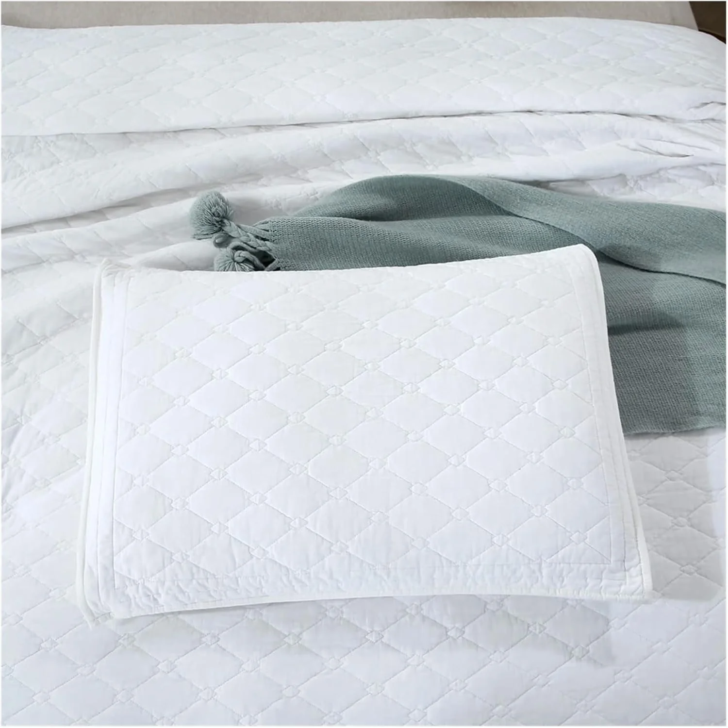 رو تختی سه تکه پنبه ای تمکین، روکش تخت خواب نرم، ست لحاف زوج، روکش تشک، پتوی تخت دو نفره و روتختی، رختخواب لوکس در یک کیف (Bianco 3pcs 270x234cm)