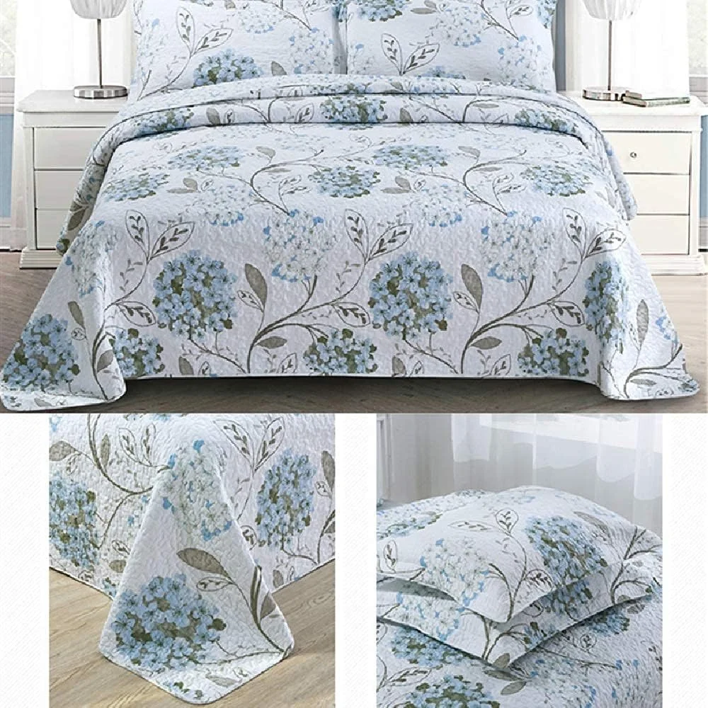 رو تختی طرح دار، روتختی میکروفایبر تکه دوزی شده، لحاف دو نفره پنبه ای چند منظوره، رو انداز تخت با 2 روبالشتی