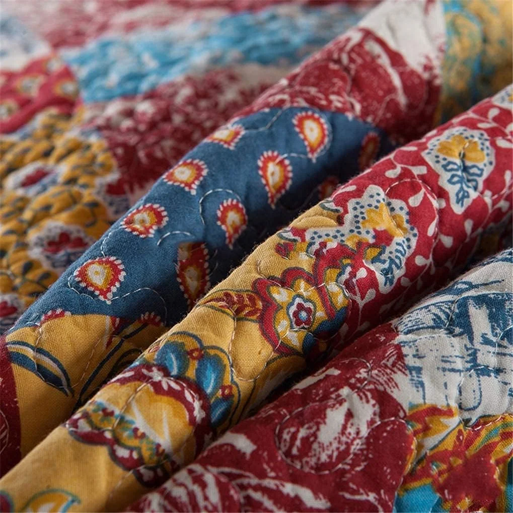 روتختی کینگ سایز طرح دار سه تکه پنبه ای به همراه 2 روبالشتی، گرم و سبک، 230 * 250 سانتی متر