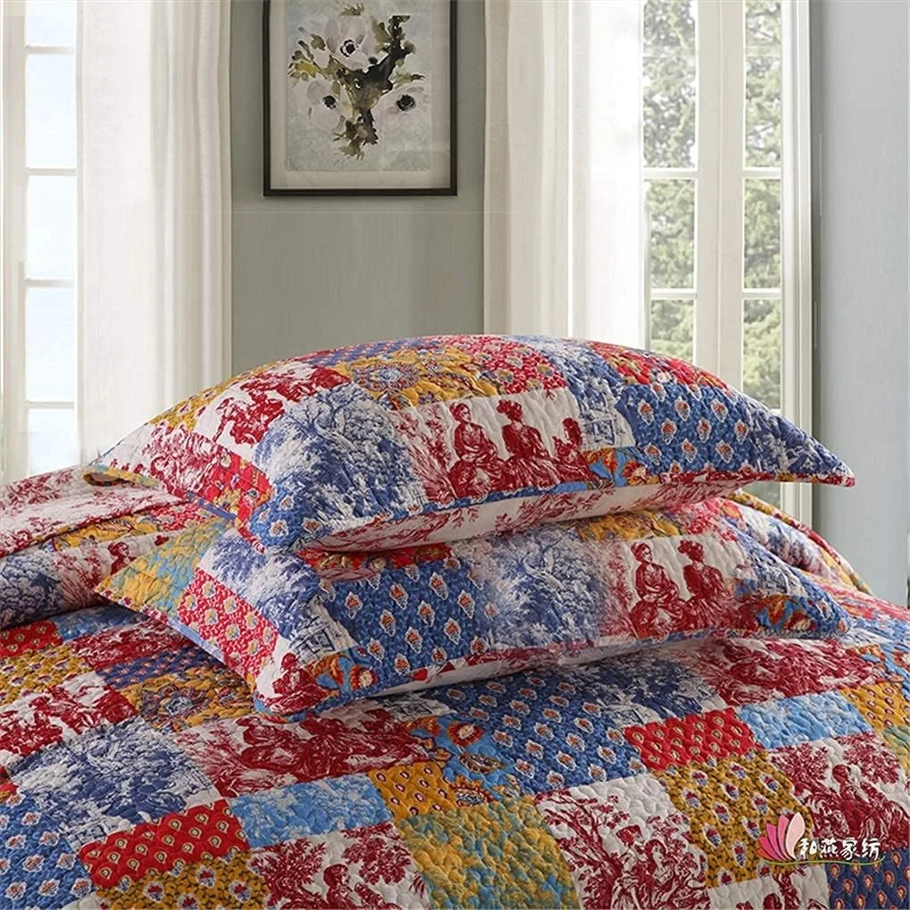 روتختی کینگ سایز طرح دار سه تکه پنبه ای به همراه 2 روبالشتی، گرم و سبک، 230 * 250 سانتی متر