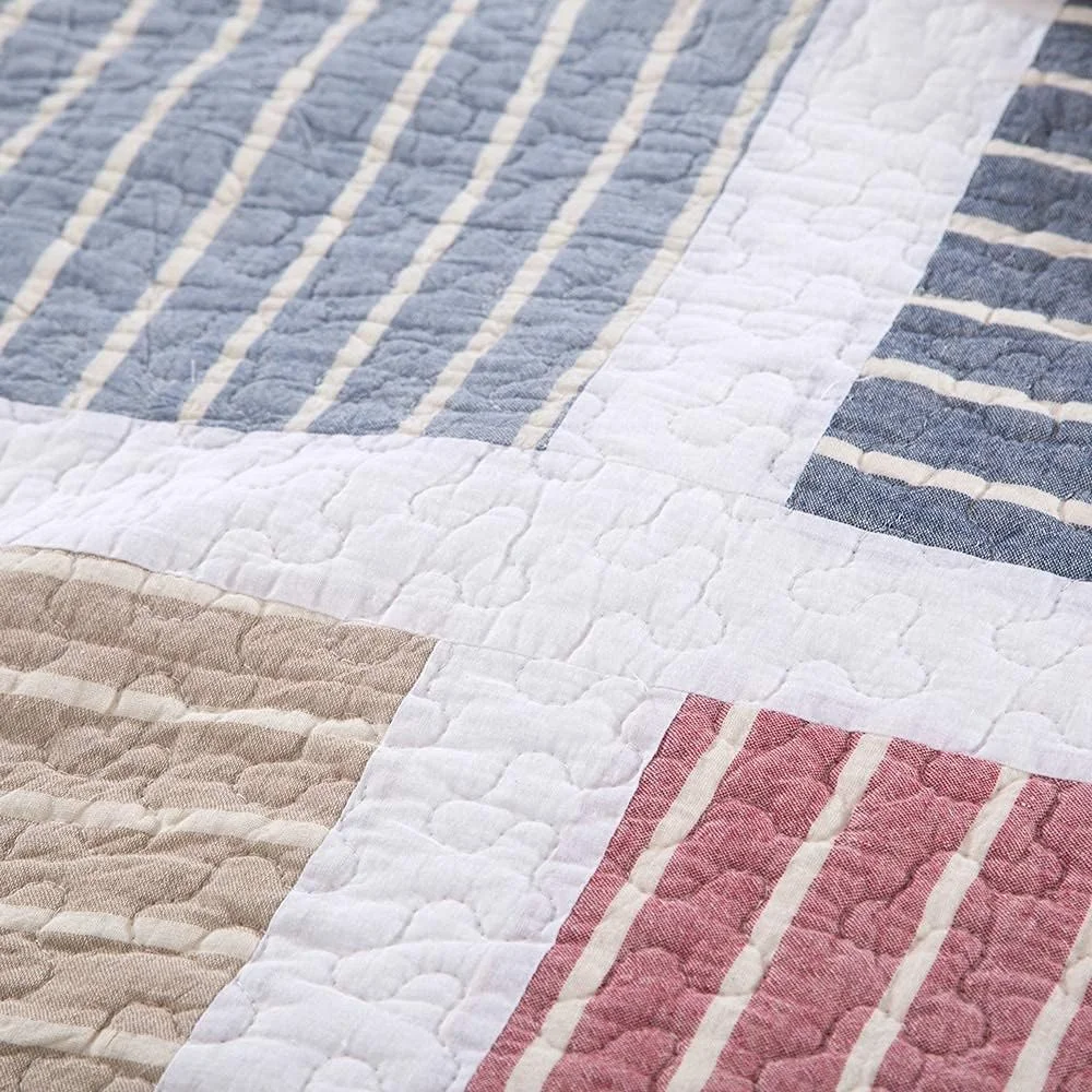 روتختی تکه دوزی شده، لحاف روتختی، رو تختی سوپر کینگ سایز، ست ملافه نرم و لوکس چهار فصل با 2 روبالشتی