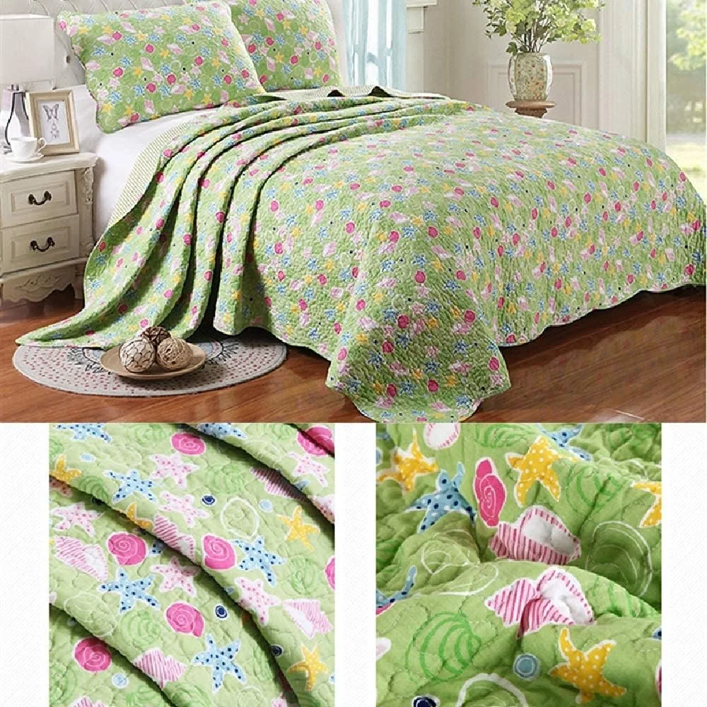 روتختی سه تکه طرح تکه دوزی شده، روتختی لحافی، لحاف نخی، پتوی میکروفایبر نرم و راحت، ملحفه، منسوجات خانگی، روتختی و روبالشتی