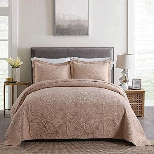 روتختی لحافی دو نفره سایز کینگ خاکی به همراه 2 روبالشتی، نرم و سبک، سایز 230 در 250 سانتی متر، مناسب تمام فصول، لحاف چند منظوره تابستانی