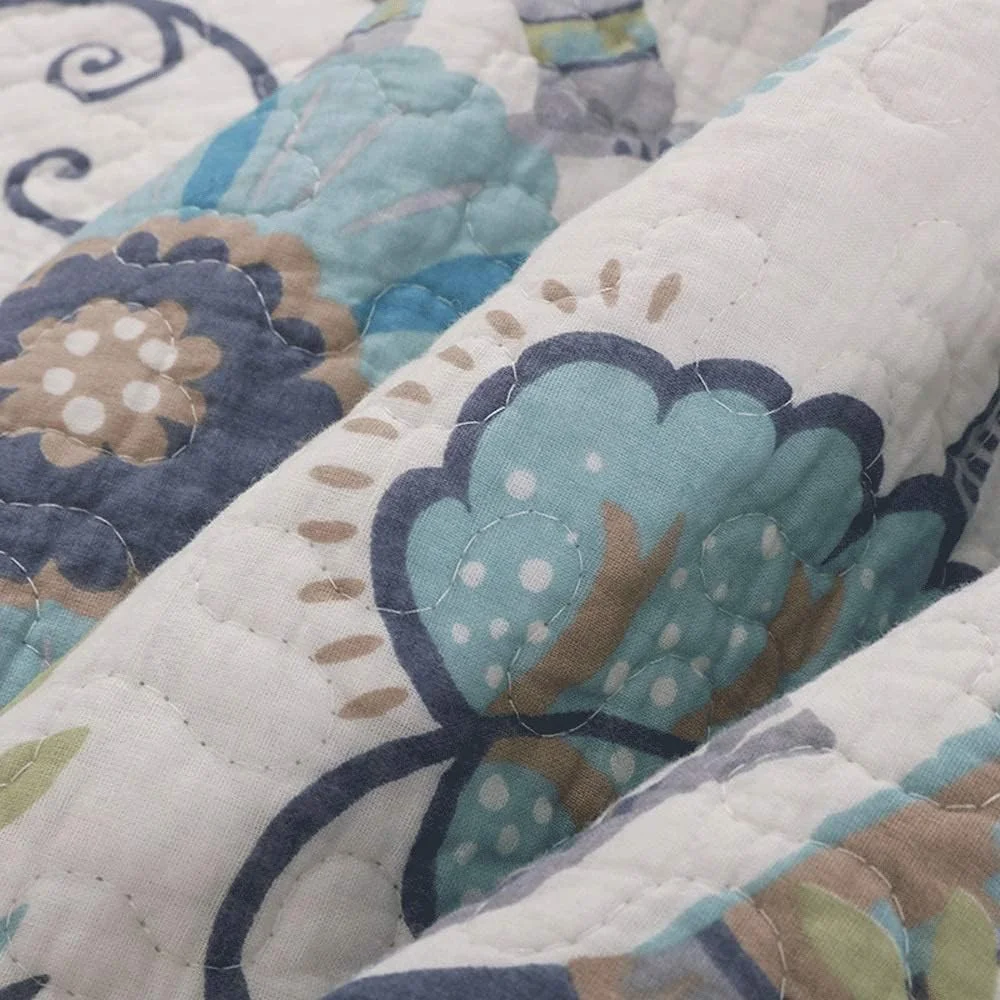 روتختی سه تکه پنبه‌ای طرح تکه‌دوزی دو رو (شامل 1 لحاف و 2 روبالشی) سایز S (رنگ تصویر 230cmx250cm)