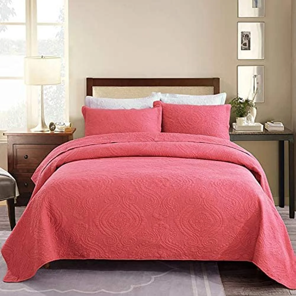 روتختی لحاف دو نفره - ست لحاف روتختی پنبه ای نرم و سبک برای تمام فصول، روتختی 3 تکه، قهوه ای، 230 * 250 سانتی متر