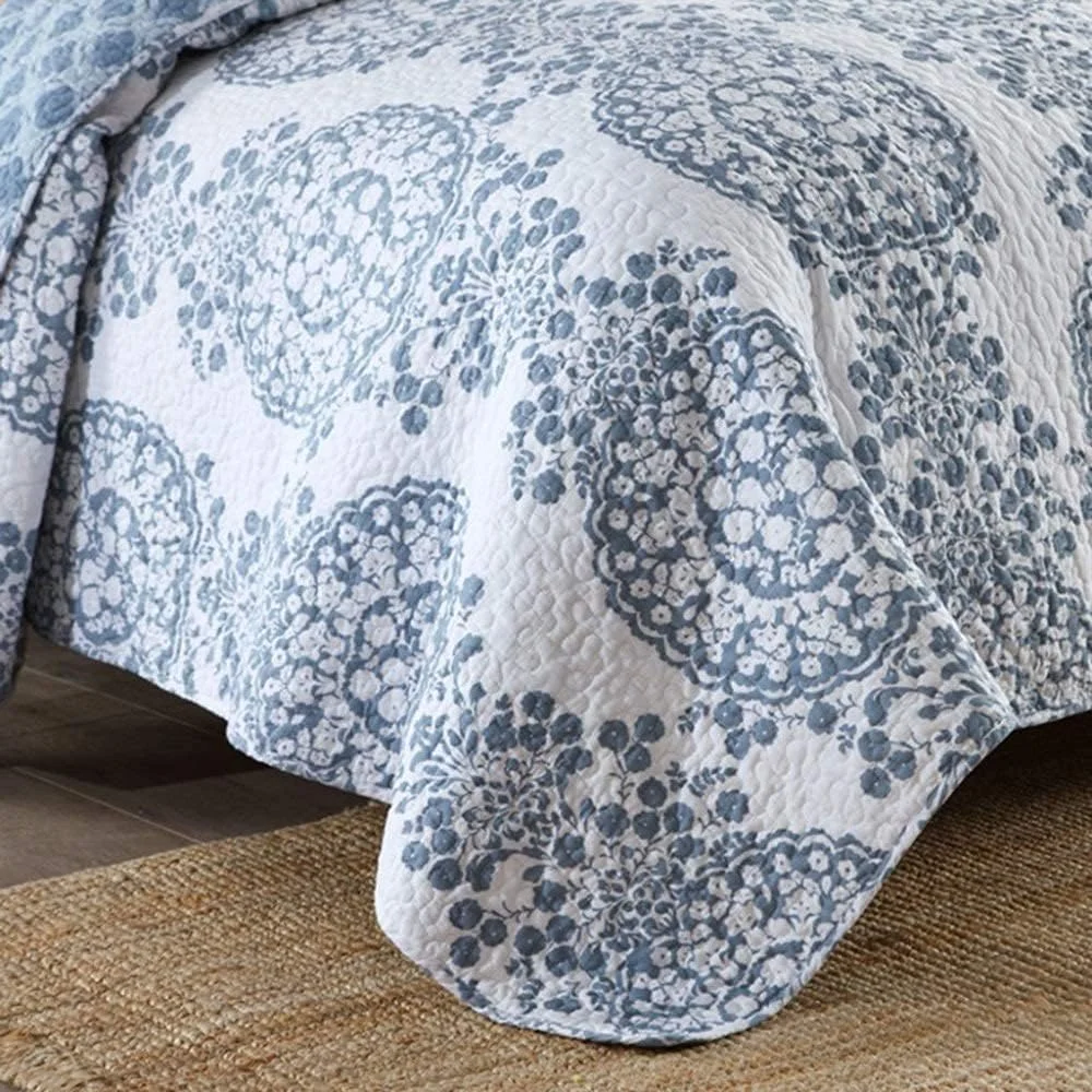 روتختی لحافی تابستانی دونفره سایز کینگ طرح دار پنبه ای تکه دوزی شده لحاف 230 در 250 سانتی متر ست روکش تخت پرتابی 3 تکه ملحفه ضخیم، روکش تخت - 230cm250cm، روکش تخت - کینگ 230cm*250cm