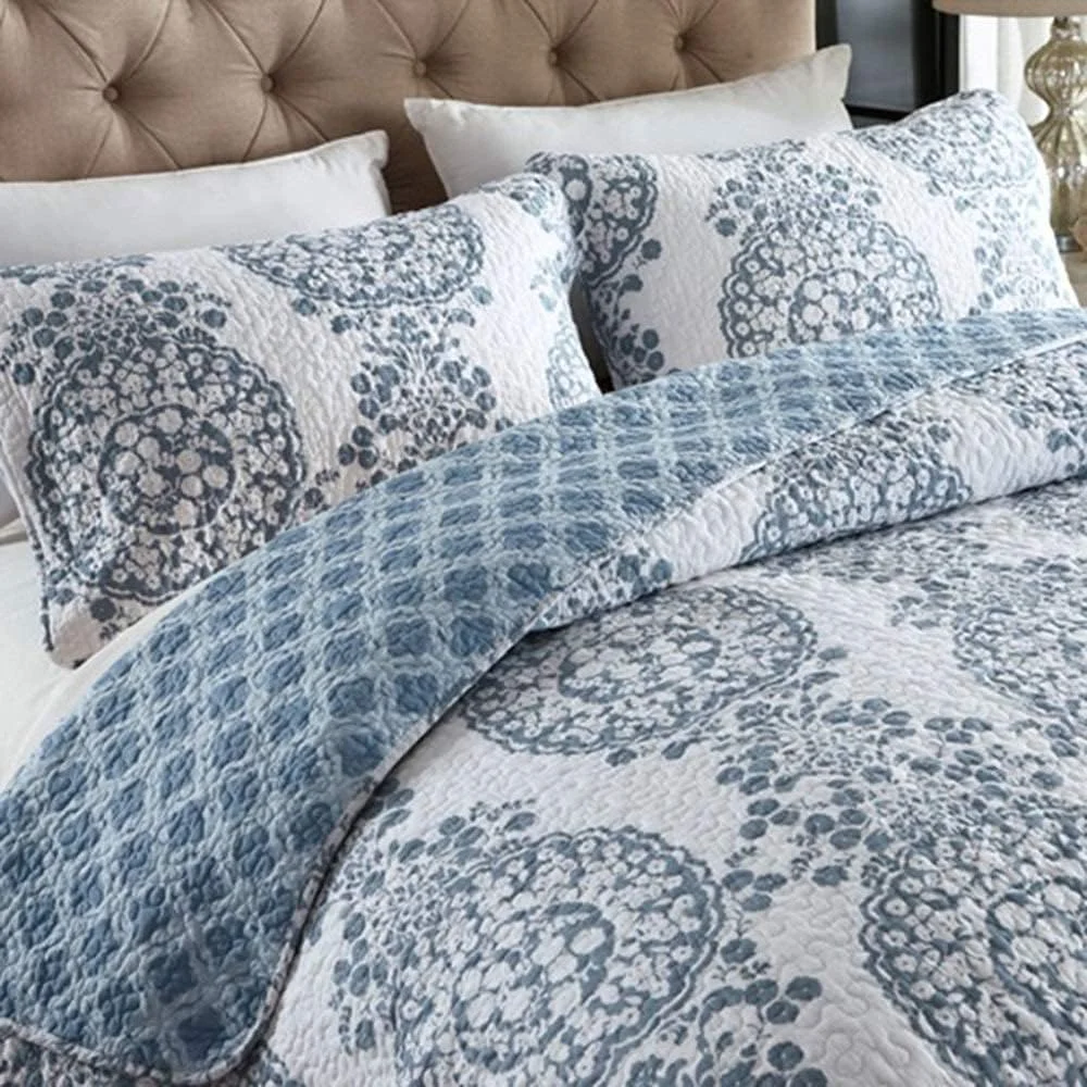 روتختی لحافی تابستانی دونفره سایز کینگ طرح دار پنبه ای تکه دوزی شده لحاف 230 در 250 سانتی متر ست روکش تخت پرتابی 3 تکه ملحفه ضخیم، روکش تخت - 230cm250cm، روکش تخت - کینگ 230cm*250cm