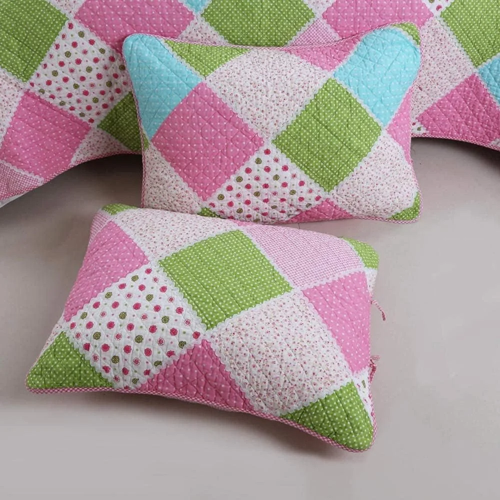 روتختی کودکانه طرح تکه دوزی شده، سایز کینگ، طرح چاپی اروپایی، لحاف نخی، ست رو تختی سه تکه مناسب فصل تابستان