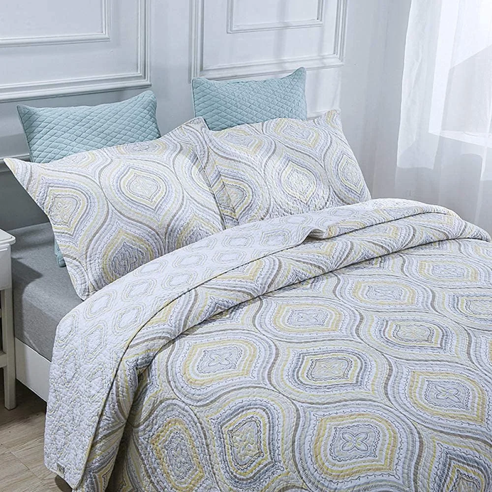 روتختی دو نفره طرح دار، روتختی لحافی کینگ سایز پنبه ای، ست روتختی و رو بالشتی لحافی، آبی 230x250 سانتی متر، زرد 230X250 سانتی متر روتختی دو نفره طرح دار، روتختی لحافی کینگ سایز پنبه ای، ست روتختی و رو بالشتی لحافی، آبی 230x250 سانتی متر، زرد 230X250 سانتی متر