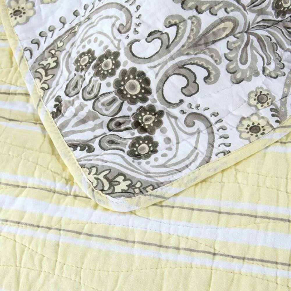 روتختی دو نفره طرح دار پنبه ای لحاف تکه دوزی شده ست روتختی و بالش، BC-230X250CM، Eb-king 230X250cm