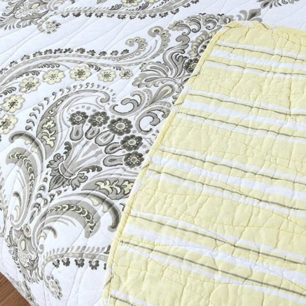 روتختی دو نفره طرح دار پنبه ای لحاف تکه دوزی شده ست روتختی و بالش، BC-230X250CM، Eb-king 230X250cm