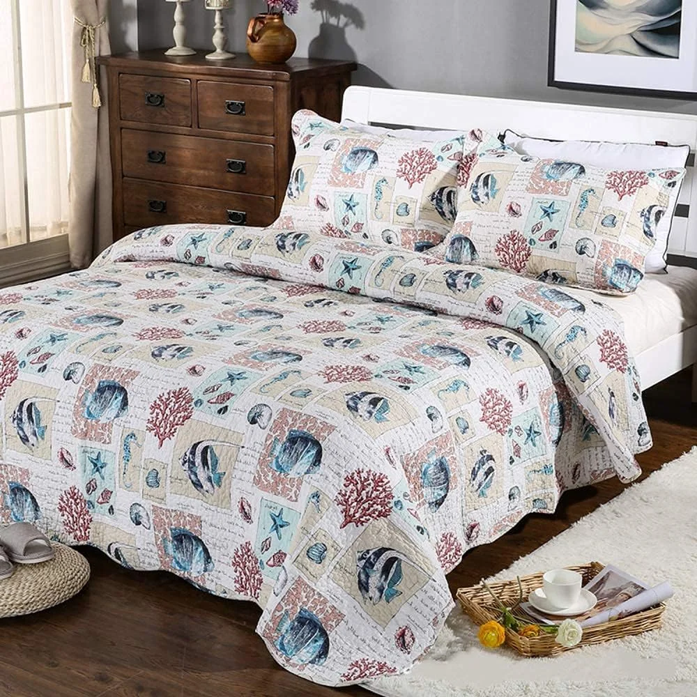 روتختی دونفره، روتختی لحافی پنبهای تکهدوزی شده، ست روتختی و روبالشتی، Z-230X250cm+50X70cm, Af-king 230X250cm+50X70cm روتختی دونفره، روتختی لحافی پنبهای تکهدوزی شده، ست روتختی و روبالشتی، Z-230X250cm+50X70cm, Af-king 230X250cm+50X70cm