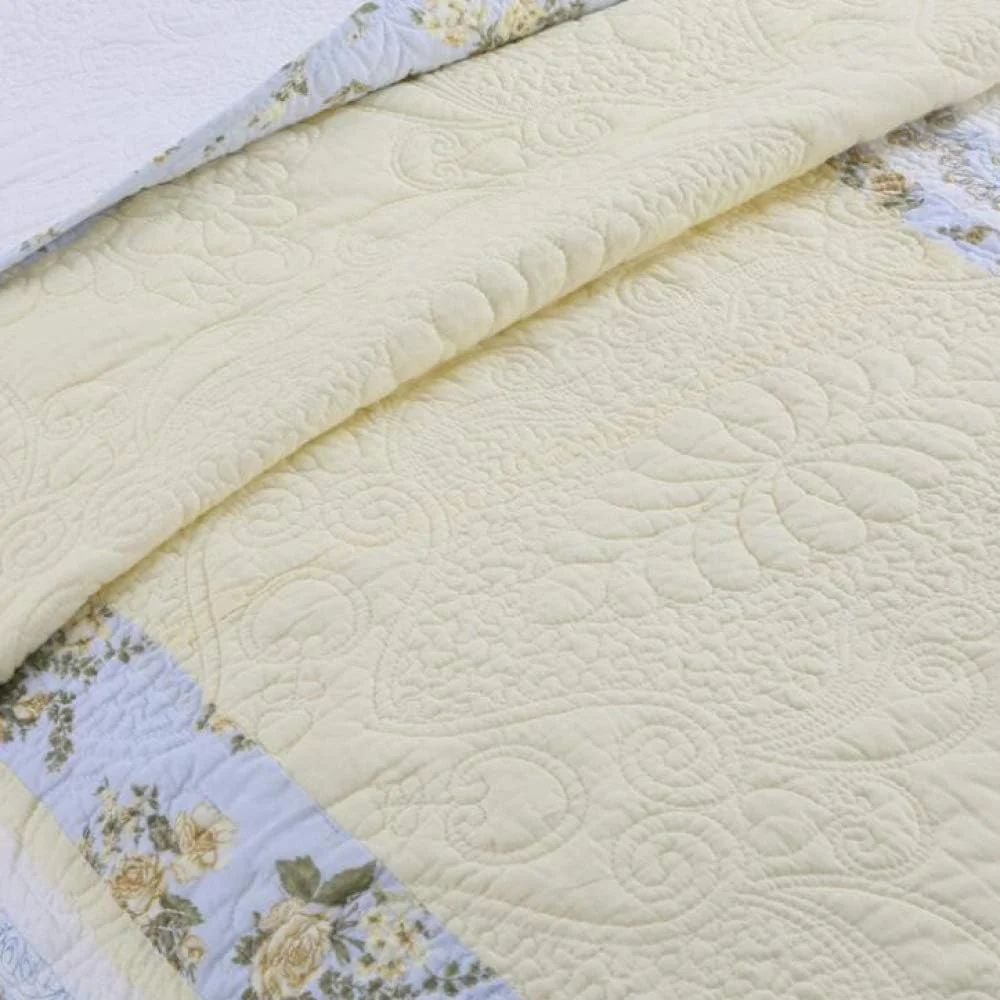 روتختی دو نفره طرح دار، ست روتختی لحاف تکه دوزی پنبه ای، لحاف و بالش، KB-230X250CM, Cb-king 230X250cm