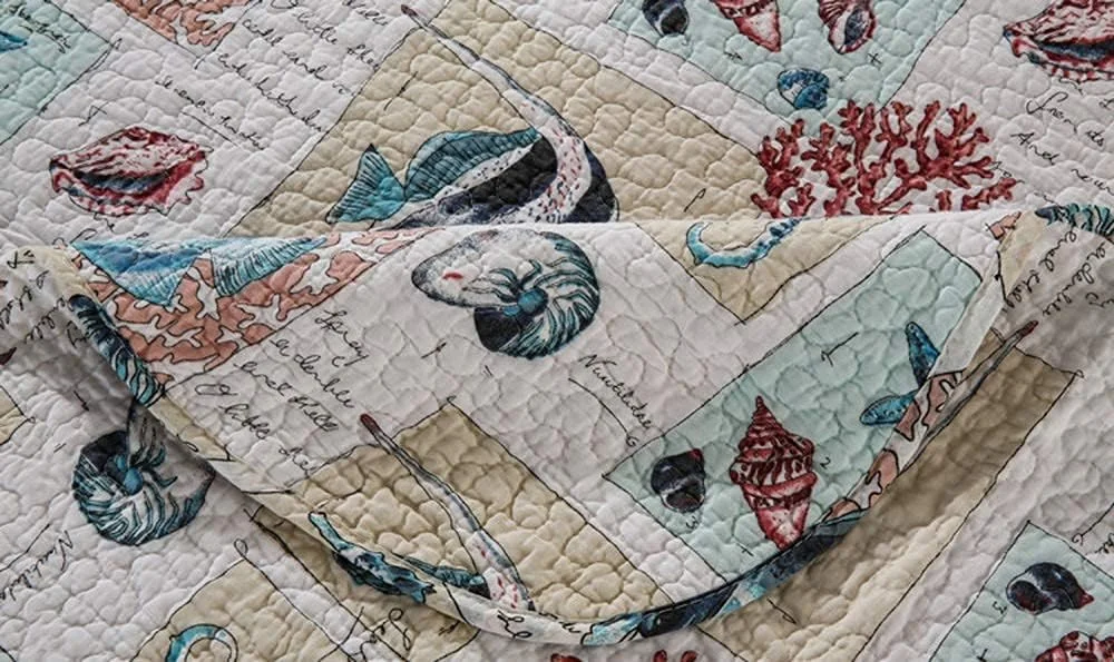 روتختی دونفره، روتختی لحافی پنبه‌ای تکه‌دوزی شده، ست روتختی و روبالشتی، Z-230X250cm+50X70cm, Af-king 230X250cm+50X70cm