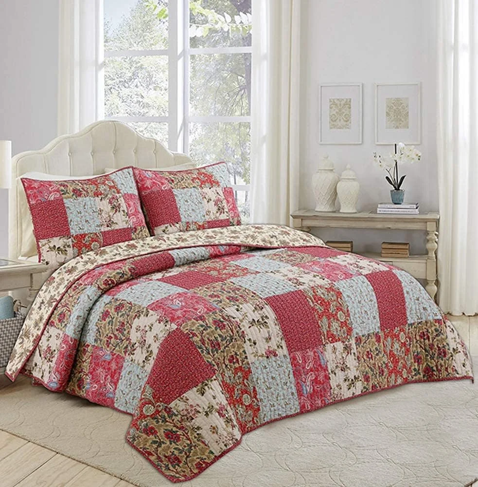 روتختی دونفره، روتختی لحافی کینگ پنبه ای تکه دوزی شده، ست روتختی و روبالشتی، Patchwork2, Patchwork27- روتختی دونفره، روتختی لحافی کینگ پنبه ای تکه دوزی شده، ست روتختی و روبالشتی، Patchwork2, Patchwork27-