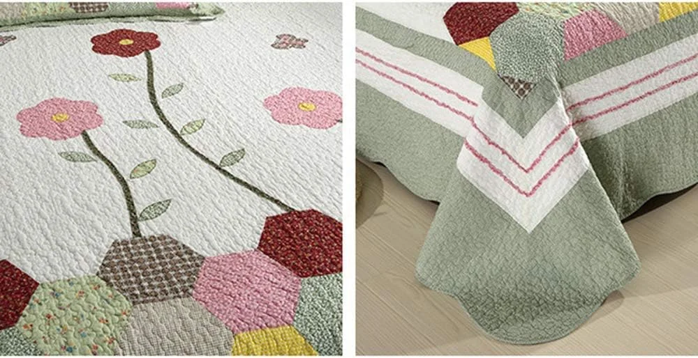 روتختی دونفره، روتختی لحافی کینگ پنبه ای تکه دوزی شده، ست روتختی و روبالشتی، Patchwork2, Patchwork17-