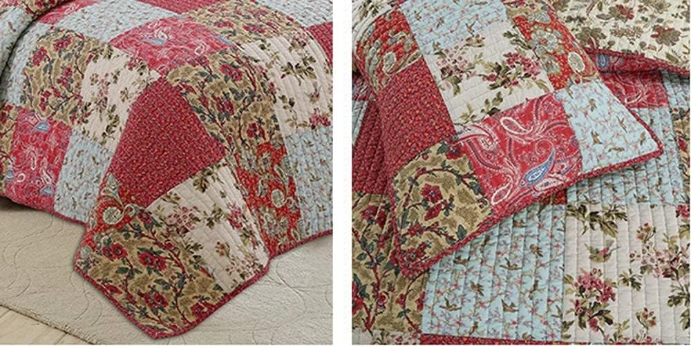 روتختی دونفره، روتختی لحافی کینگ پنبه ای تکه دوزی شده، ست روتختی و روبالشتی، Patchwork2, Patchwork27- روتختی دونفره، روتختی لحافی کینگ پنبه ای تکه دوزی شده، ست روتختی و روبالشتی، Patchwork2, Patchwork27-