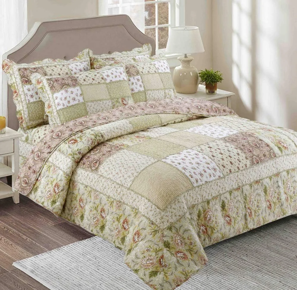 روتختی دونفره، روتختی لحافی پنبه ای طرح تکه دوزی، ست روتختی و روبالشتی، Patchwork2, Patchwork16- روتختی دونفره، روتختی لحافی پنبه ای طرح تکه دوزی، ست روتختی و روبالشتی، Patchwork2, Patchwork16-