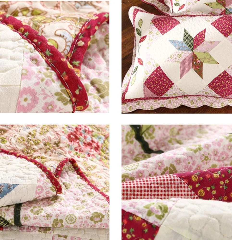 روتختی دونفره، روتختی لحافی کینگ پنبه ای تکه دوزی شده، ست روتختی و روبالشتی، Patchwork2, Patchwork2-