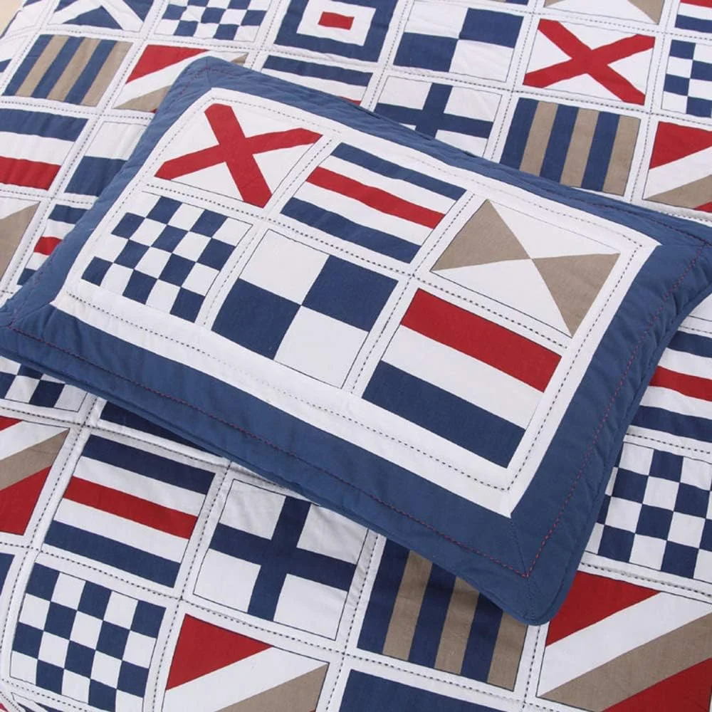 روتختی دونفره طرح تکه دوزی پنبه ای، ست روتختی و روبالشتی