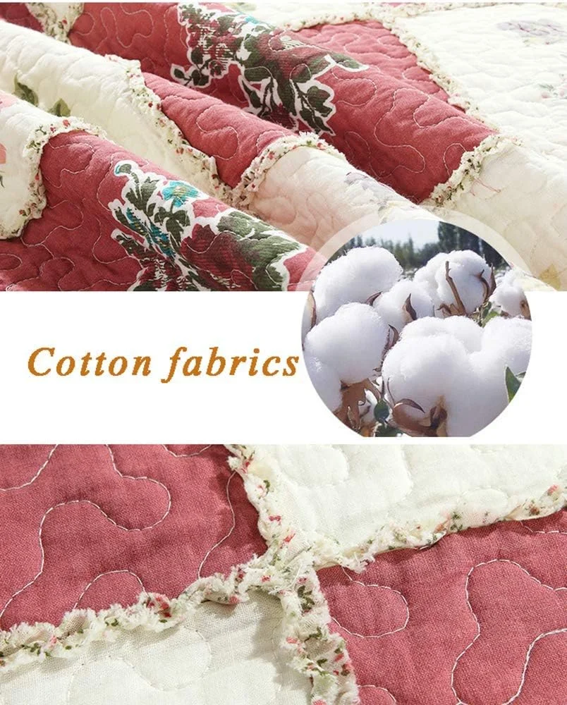 روتختی دو نفره طرح تکه دوزی، روتختی کینگ سایز پنبه ای، ست روتختی و روبالشتی روتختی دو نفره طرح تکه دوزی، روتختی کینگ سایز پنبه ای، ست روتختی و روبالشتی