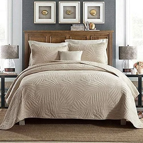 روتختی پنبه‌ای خام طرح‌دار سه تکه، تزئین تخت خواب، فوق‌العاده نرم، دو رو، روکش تخت دو نفره مناسب تمام فصول، ملحفه چند منظوره + 2 روبالشتی، سفید-:250x270cm+50x70cmx2