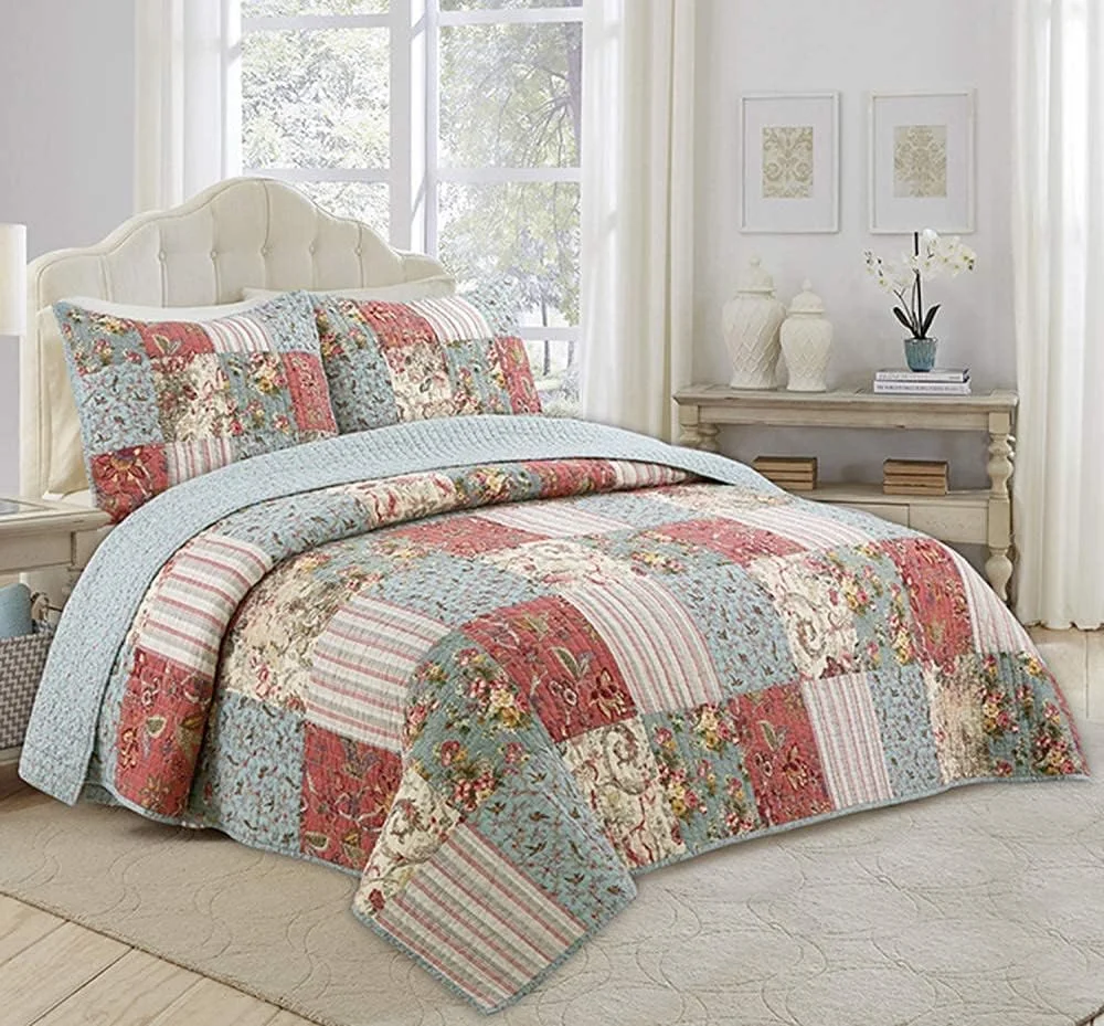 روتختی دونفره، روتختی لحافی کینگ پنبه ای تکه دوزی شده، ست روتختی و روبالشتی، Patchwork2, Patchwork29-