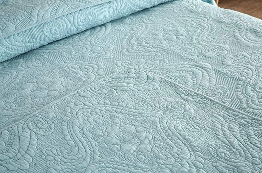 روتختی لحاف‌دوزی شده دو نفره، روتختی لحاف‌دوزی شده کینگ سایز پنبه‌ای، ست روتختی کینگ سایز، لحاف و بالش، بنفش-240X260 سانتی‌متر، آبی-کینگ 240X260 سانتی‌متر