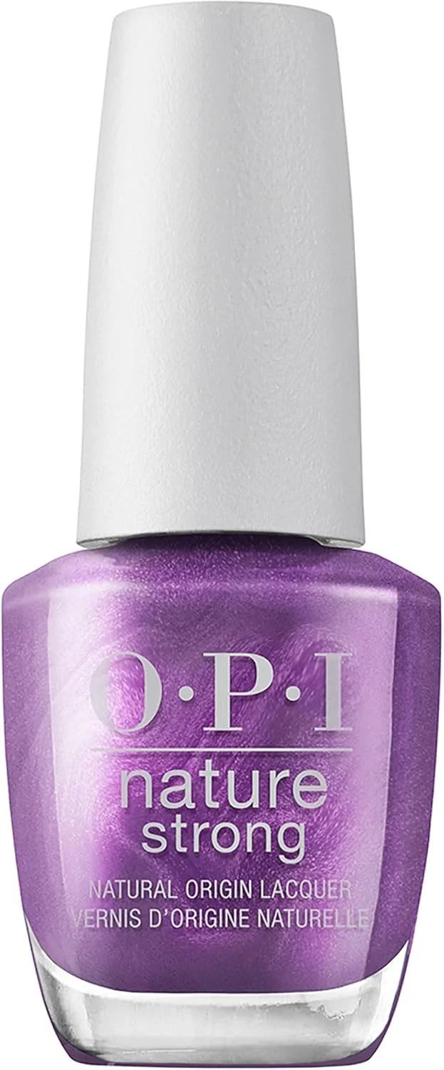 لاک ناخن OPI Nature Strong، ماندگاری 7 روزه، درخشش بالا، وگان با مواد طبیعی، رنگ بنفش، 15 میلی لیتر